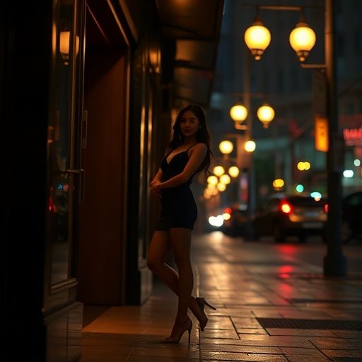 夜晚街边小店入口