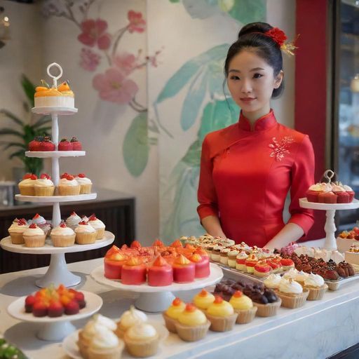 新开甜品店的诱人甜点