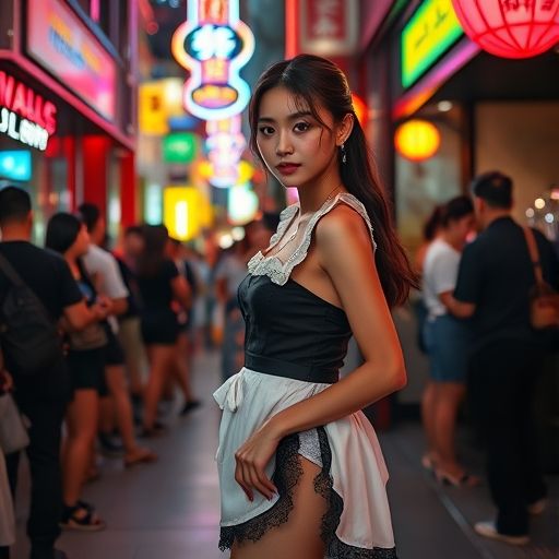 夜场入口人群排队的街头画面
