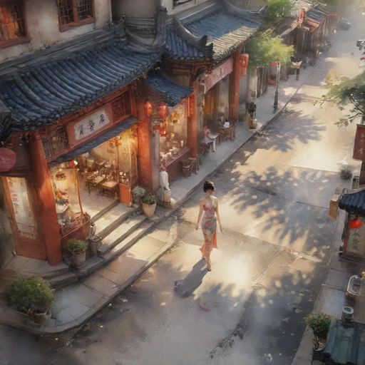 街头茶肆的温馨画面
