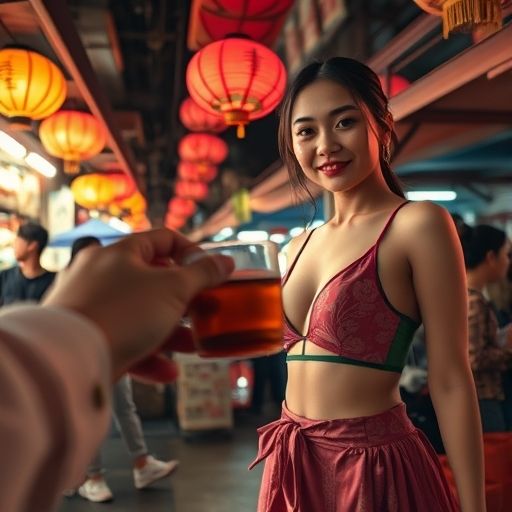 葵花浦典夜市摊主温馨画面
