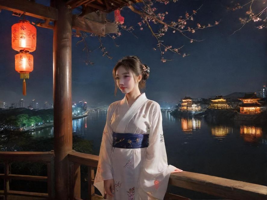 都市夜景，霓虹闪烁，高楼大厦，赛博朋克风格