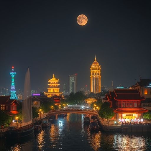 夜场桑拿会所入口夜景展示