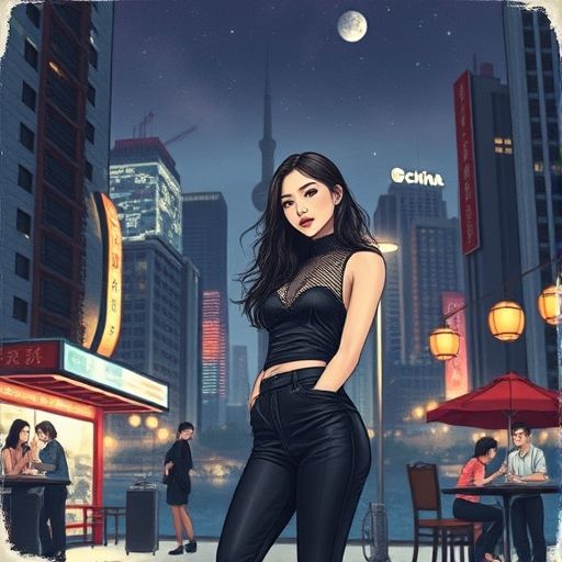 描绘都市夜生活的写意场景