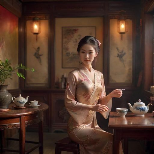 深圳茶艺表演优雅茶室场景