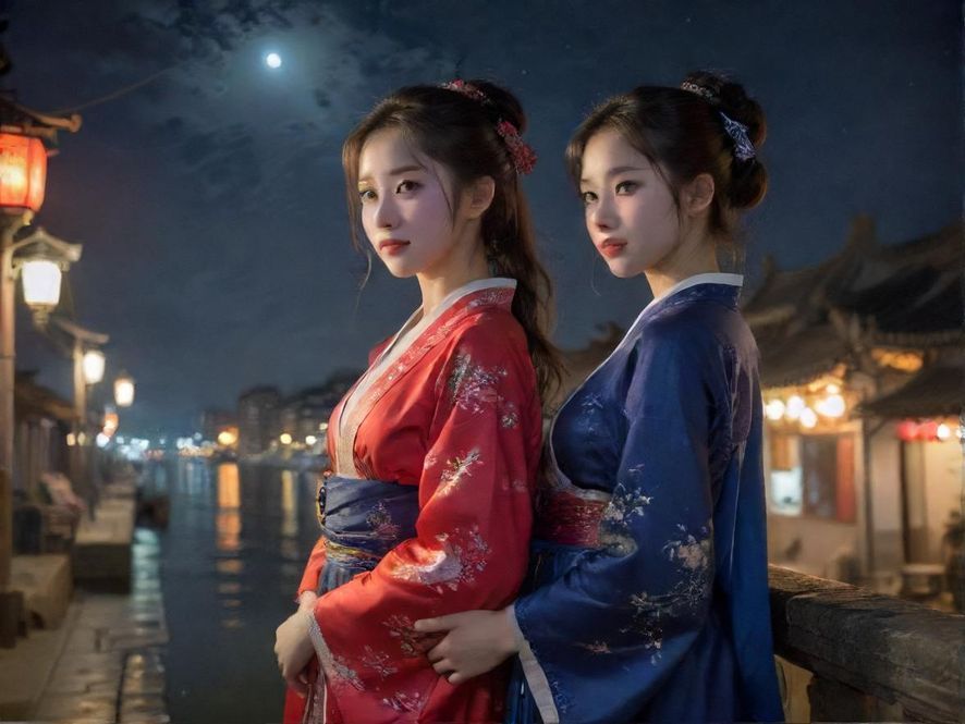 夜晚灯火辉煌的城市娱乐区鸟瞰