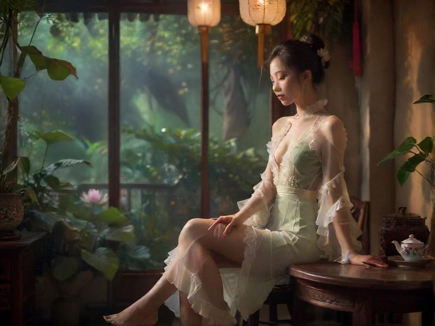 广州隐藏茶社一角