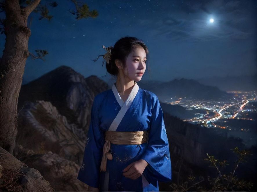 佛山夜景下的休闲街区