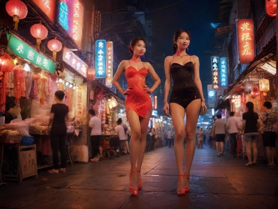 广佛城市夜景和霓虹灯