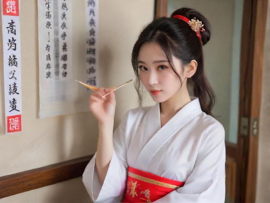 一位年轻女性在舒适的家中浏览广州QM论坛,屏幕上显示着各种休闲娱乐信息