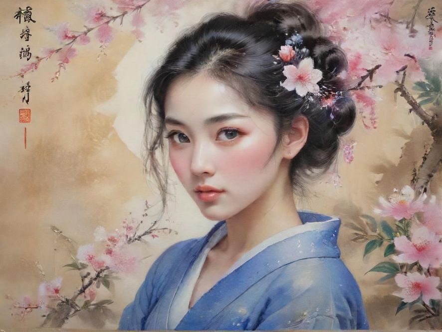 一位年轻女性闭着眼睛,脸上带着满足而放松的微笑,特写镜头捕捉到她沉浸在宁静治愈的氛围中,享受着片刻的安宁。