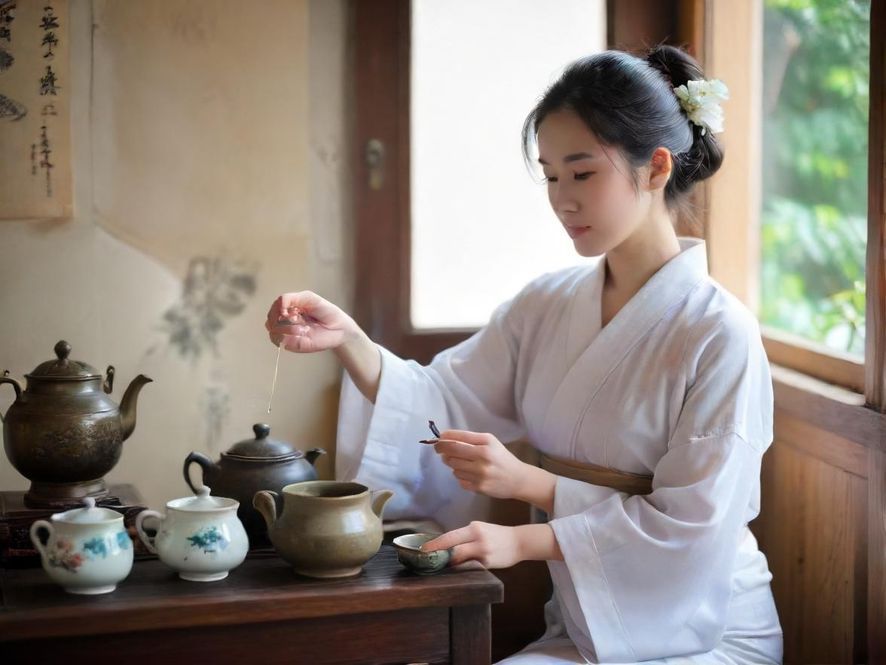 深圳休闲娱乐 高端茶室 精致茶具 美丽女子 沉浸式体验