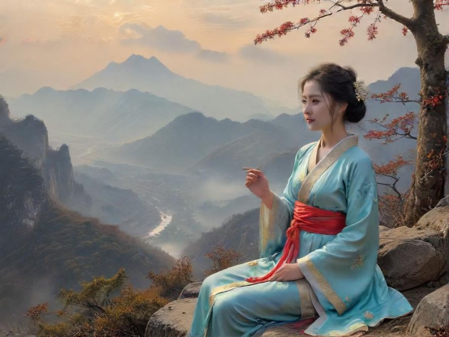 时尚女性 优雅微笑 休闲装扮 佛山特色休闲场所入口