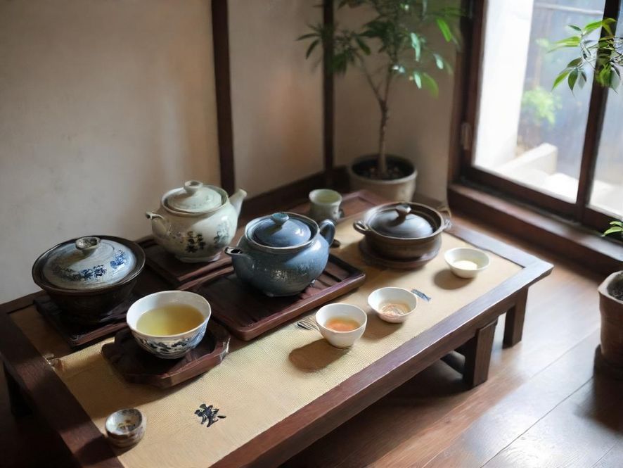 在柔和灯光下的温馨茶室,两位女士手持茶杯,轻松愉快地品茶交流,营造出宁静而雅致的氛围。