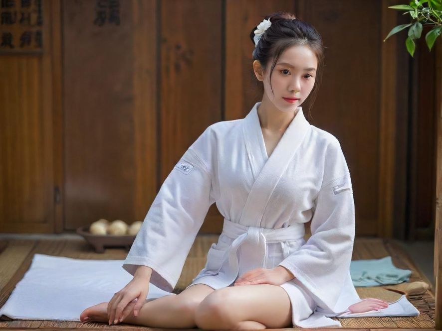 一位女士在优雅的私人包厢中享受SPA服务,面部特写展现出她舒适放松的表情,周围环境温馨。