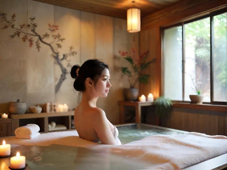 广州高端SPA会所内部环境 柔和光线 现代中式风格 宽敞明亮